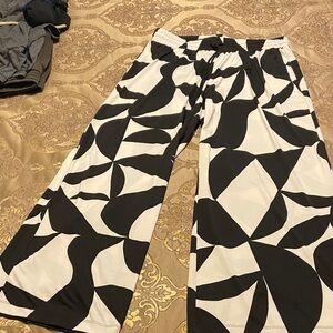 Zac & Rachel Black and White Geometric Pants